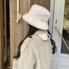 フェイクファー◆バケットハット◆バケハ◆ベージュ