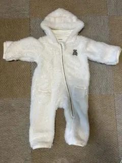 フリースロンパース くま耳フード付き