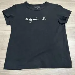 agnis b. ブラック Tシャツ T2