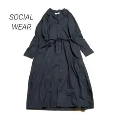 SOCIAL WEAR ドット柄 シャツワンピース コットン 未使用