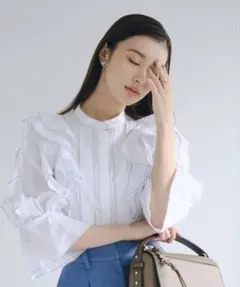 スナイデル　フリルボリュームスリーブブラウス