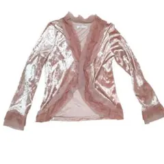 y2k フェアリーグランジ ピンク フリル 長袖カーディガン レース 姫ギャル