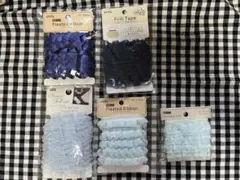 リボン　レース　青　水色