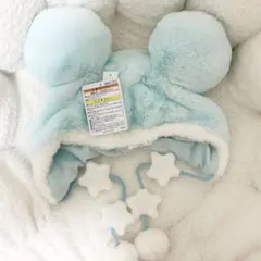 即日発送可能！ディズニー ファンキャップ 水色 ミニー ミッキー 星