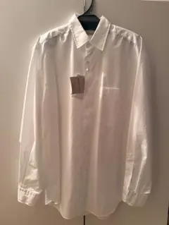 カリビアーナミルズ ポプリン レギュラーカラーシャツ ホワイト