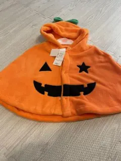 かぼちゃ　マント　70-90 ハロウィン