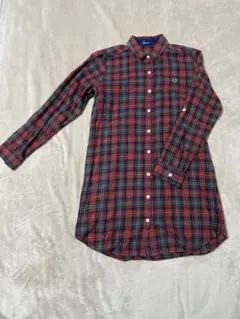 FRED PERRY チェック柄　シャツ　ワンピース　S