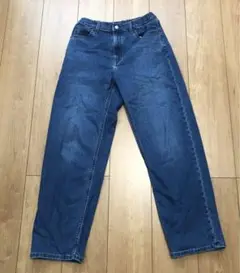値下げ　ユニクロ　キッズデニム　ワイドパンツ　160