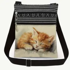 セール中　新品　猫柄　ショルダーバッグ　ネコ　ねこ　かわいい　サコッシュ
