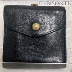 ⭐️未使用級⭐️　IL BISONTE　がま口　三つ折り財布　ブラック　レザー 2025年最新】イルビゾンテ がま口 ブラックの人気アイテム - メルカリ