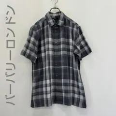 BURBERRY LONDON リネン混 チェック柄 半袖シャツ L 三陽商会のサムネイル