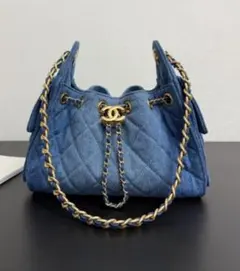CHANEL デニム マトラッセ チェーンショルダーバッグ