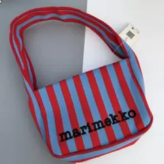 新品未使用 ピンク＆グリーン ニットショルダーバッグ Lサイズ | Mercari