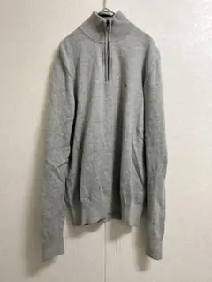 TommyHilfigerグレー ハーフジップ セーター