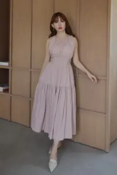 herlipto アイボリー ノースリーブ ロングドレス mサイズ XSサイズあり【ANDY/アンディ】ハイネック/ アメスリ