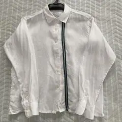 ユニクロ　リネンシャツ　長袖　ホワイト