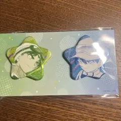 に*ん様 名探偵コナン　ペアシリーズ　星型　缶バッジ　工藤新一　服部平次