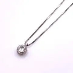 SWAROVSKI パヴェボール クリスタル ネックレス シルバーカラー