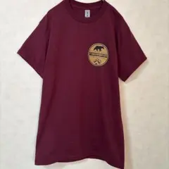 ⭐️ギルダン Tシャツ クルーネック 半袖 プリント S えんじ 綿混 お出かけ