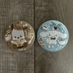 サンリオ 刺繍缶バッジ ポチャッコ シナモロール 2点セット