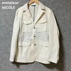 monsieur NICOLE ホワイト テーラードジャケット ポケット付きのサムネイル