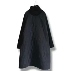 キルティングスカート　ロング　タートルネック　裏起毛　オーバーサイズ　ブラック