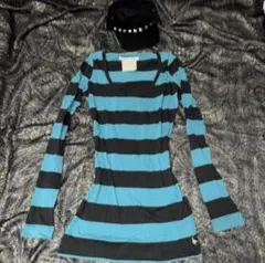 平成ギャル y2k パンク ストライプ ロンT