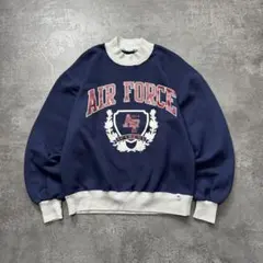 90s USA製ラッセルスウェットAIR FORCEミリタリープリントL古着短丈
