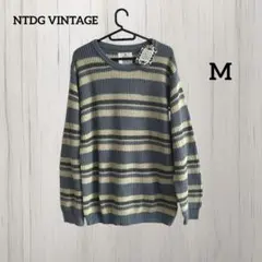 8s130 NTDG VINTAGE フェード アゼ ボーダー ニットのサムネイル