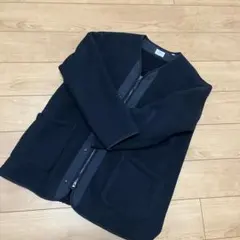 美品★ユニクロ×エンジニアードガーメンツ フリースノーカラーコート L ブラック