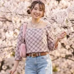 希少✨バーバリーブルーレーベル ノバチェック カットソー 桜ピンク Y2K