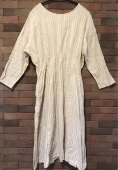 アイボリー ストライプ ワンピース チュニック studio clip 状態良好