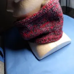 ネックウォーマー(赤/グレー)