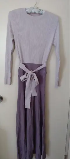 ラベンダー ロングワンピース