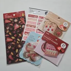 シートシール板チョコ　フレークシール等　いちご　ケーキ　5種類