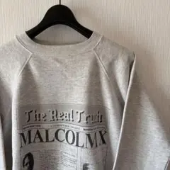 ❤️80s❤️USA製❤️Hanes MALCOLM X スウェット　グレー　Lサイズ