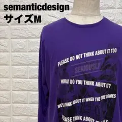 semanticdesign パープル 英文プリントカットソー M【2673】のサムネイル