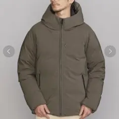 オリーブグリーン ダウンジャケット フード付き