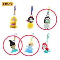 52TOYS ディズニープリンセス ぬいぐるみ マスコット 3種セット