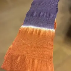 帯揚げ 紫とオレンジのグラデーション