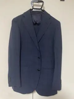 おしゃれ　スーツカンパニー　Tonic ネイビー チェック柄 ビジネススーツ