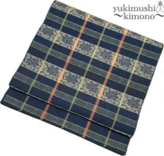 ZZ12-134 名古屋帯 平仕立て 紺 338cm フォロー値引OK 送料無料