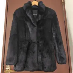 RU JEANS アールユージーンズ　ラビットファー　コート　ジャケット　黒