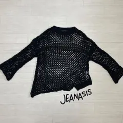 JEANASIS ホールメッシュアシメプルオーバー　ブラック
