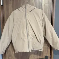 無印良品　MUJI フード付きベージュダウンジャケット S