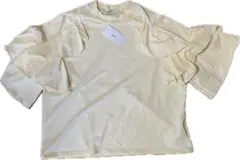 KBF フリルスリーブ Tシャツ 半袖 クリーム色のサムネイル