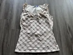 BURBERRY BLUE LABEL チェック タンクトップ フリル 38