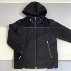 中綿 ジャケット フード付 黒 ブラック スエード 切替 ショップティーケー 冬