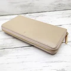 ランバンオンブルー 長財布 ピンク ラウンドファスナー レザー