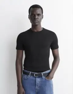 Sサイズ 袋タグ付》COS SLIM RIBBED スリムフィットリブ Tシャツのサムネイル